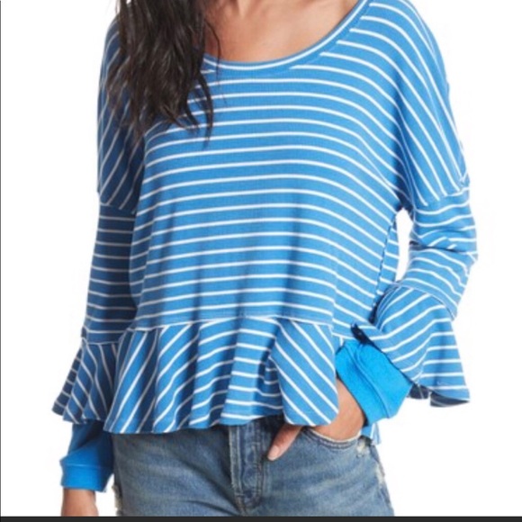 Free People Tops - We the free by free people blue /white Medium 👚